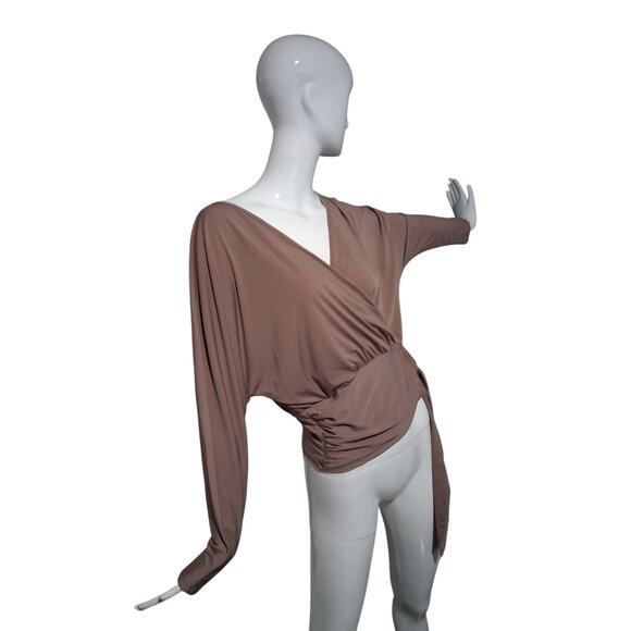 Willow & Root New Women's Medium Coquette Career Indie Surplice Side Tie Top - Picture 10 of 12